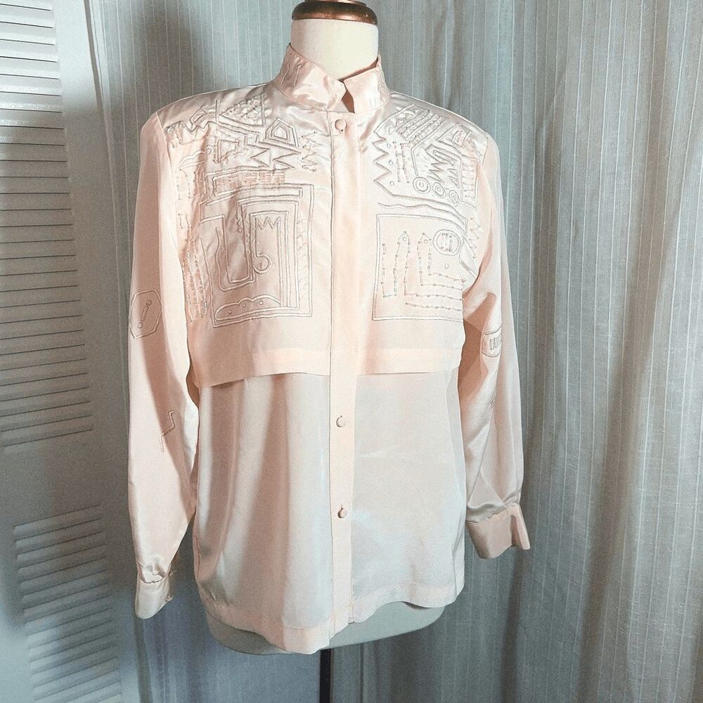 Carry Back Blouses Size 10 Vintage 90's Abstract Cottagecore Coquette Top